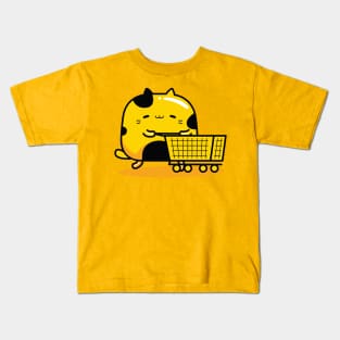 yellow cat shopper profession Kids T-Shirt